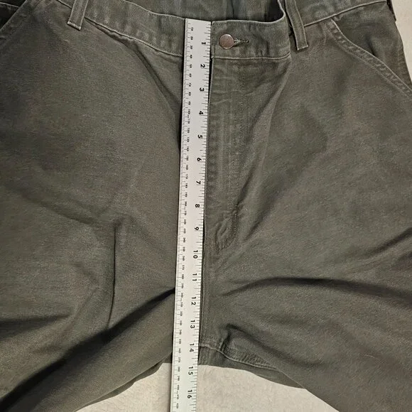Vtg Carhartt Pants Mens 42x31.5 Olive Green B11 Duck Carpenter Work USA 90s - Picture 12 of 16
